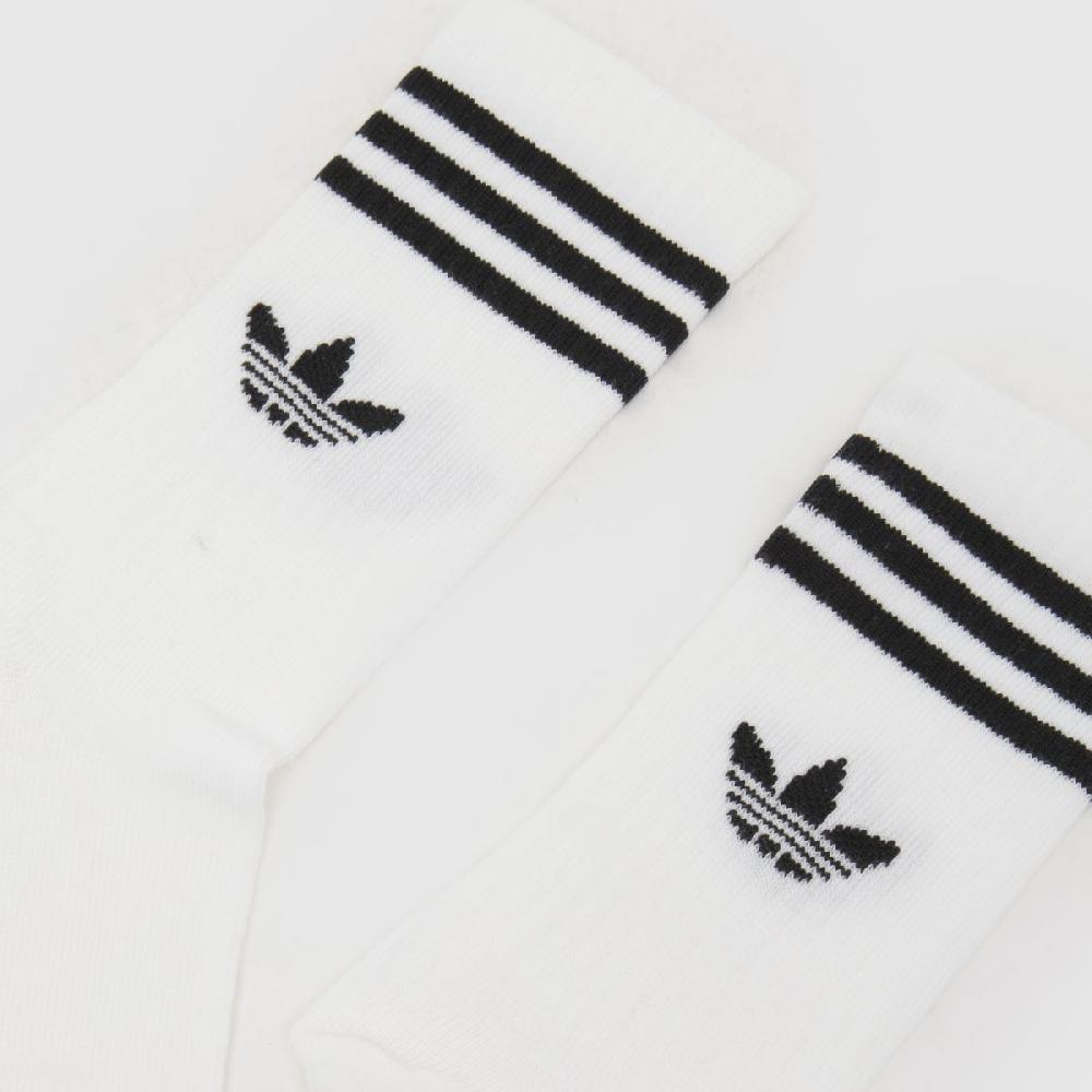 Schuh Adidas Kids Crew Sock 3PK In White & Black