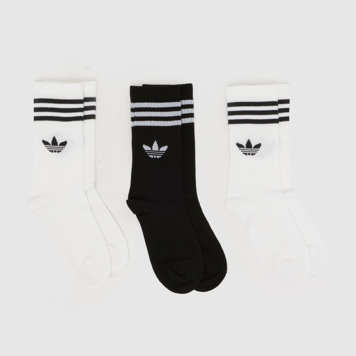 schuh adidas Kids Crew Sock 3PK in White & Black