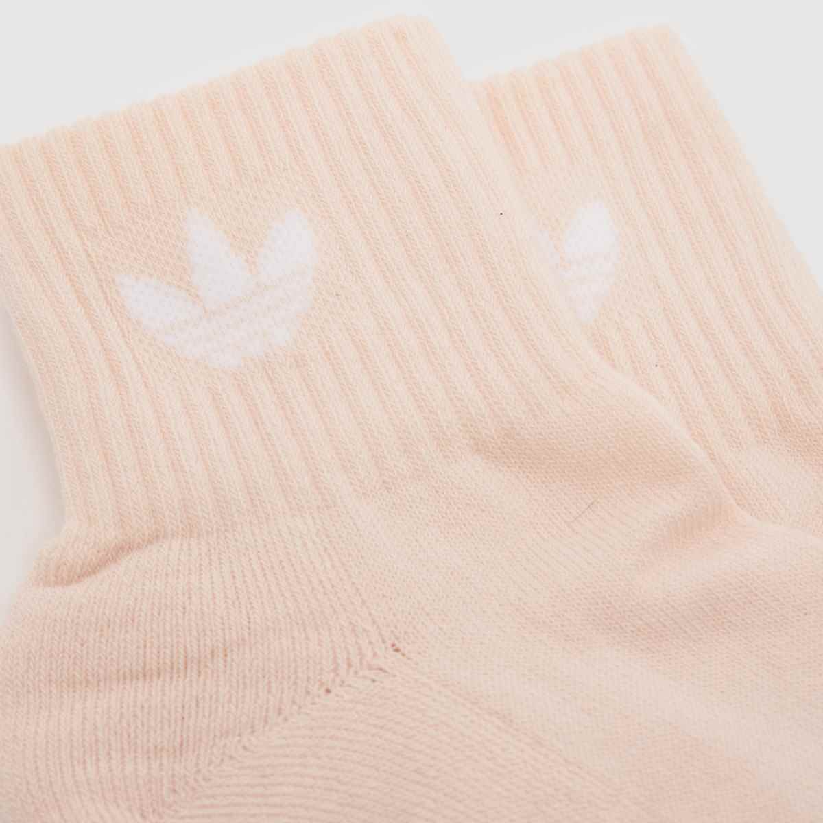 Schuh Adidas Mid Ankle Sock 6 PK In Beige Multi