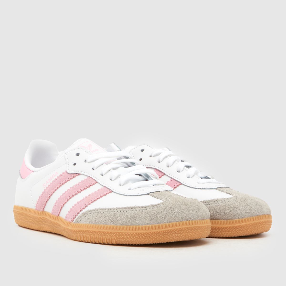 Schuh Adidas Samba OG Girls Junior In White & Pink