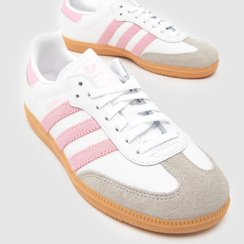 Schuh Adidas Samba OG Girls Junior In White & Pink
