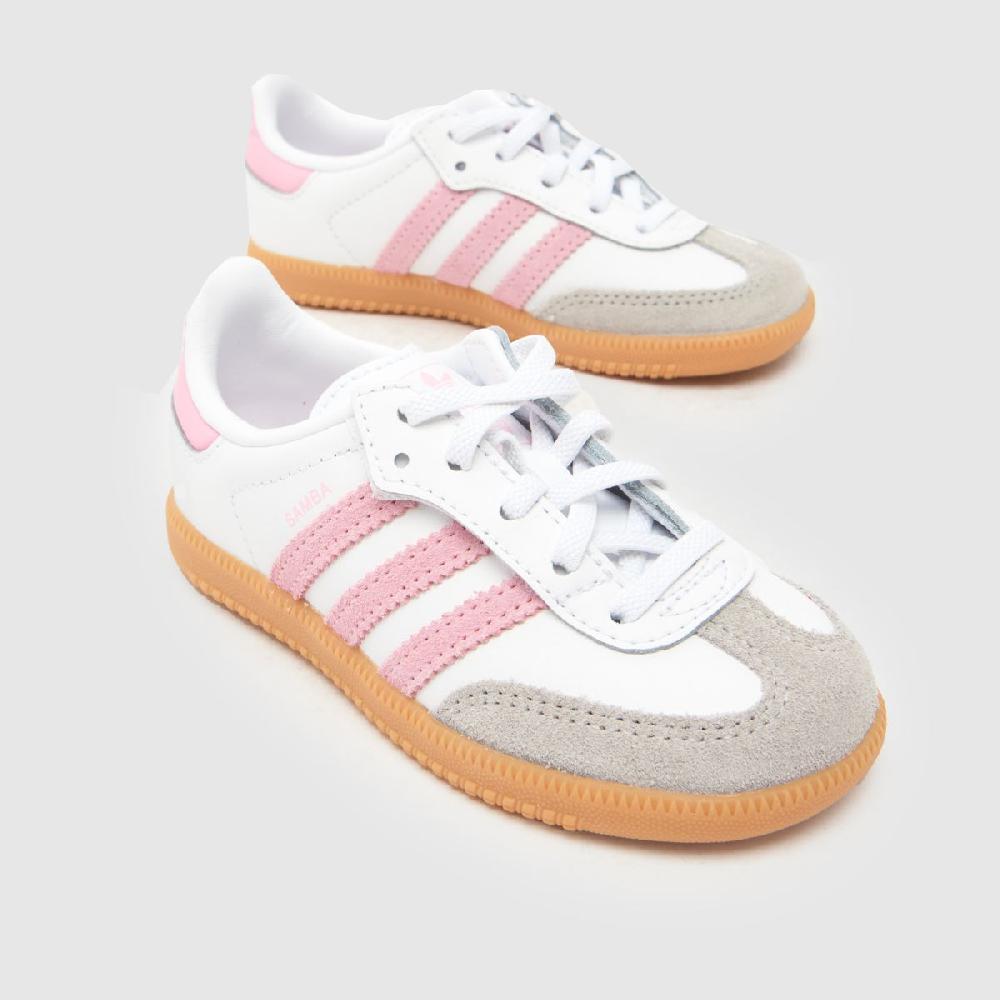 Schuh Adidas Samba OG Girls Toddler In White & Pink