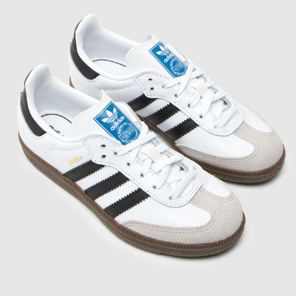 Schuh Adidas Samba OG Junior In White & Black