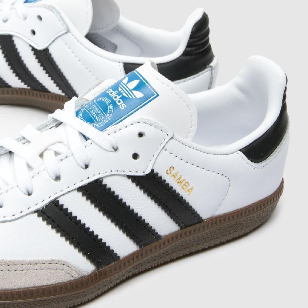 Schuh Adidas Samba OG Junior In White & Black