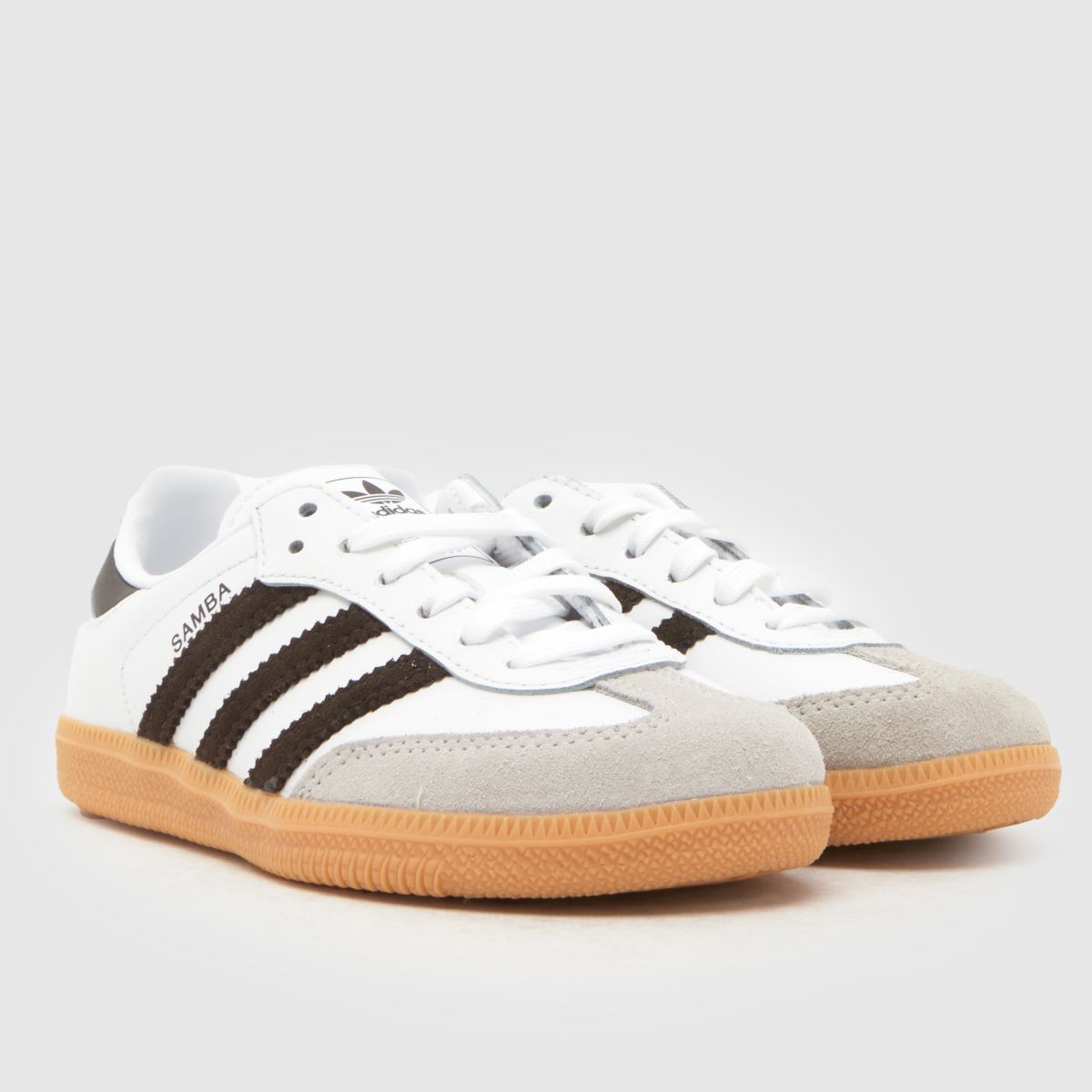 Schuh Adidas Samba OG Junior In White & Brown
