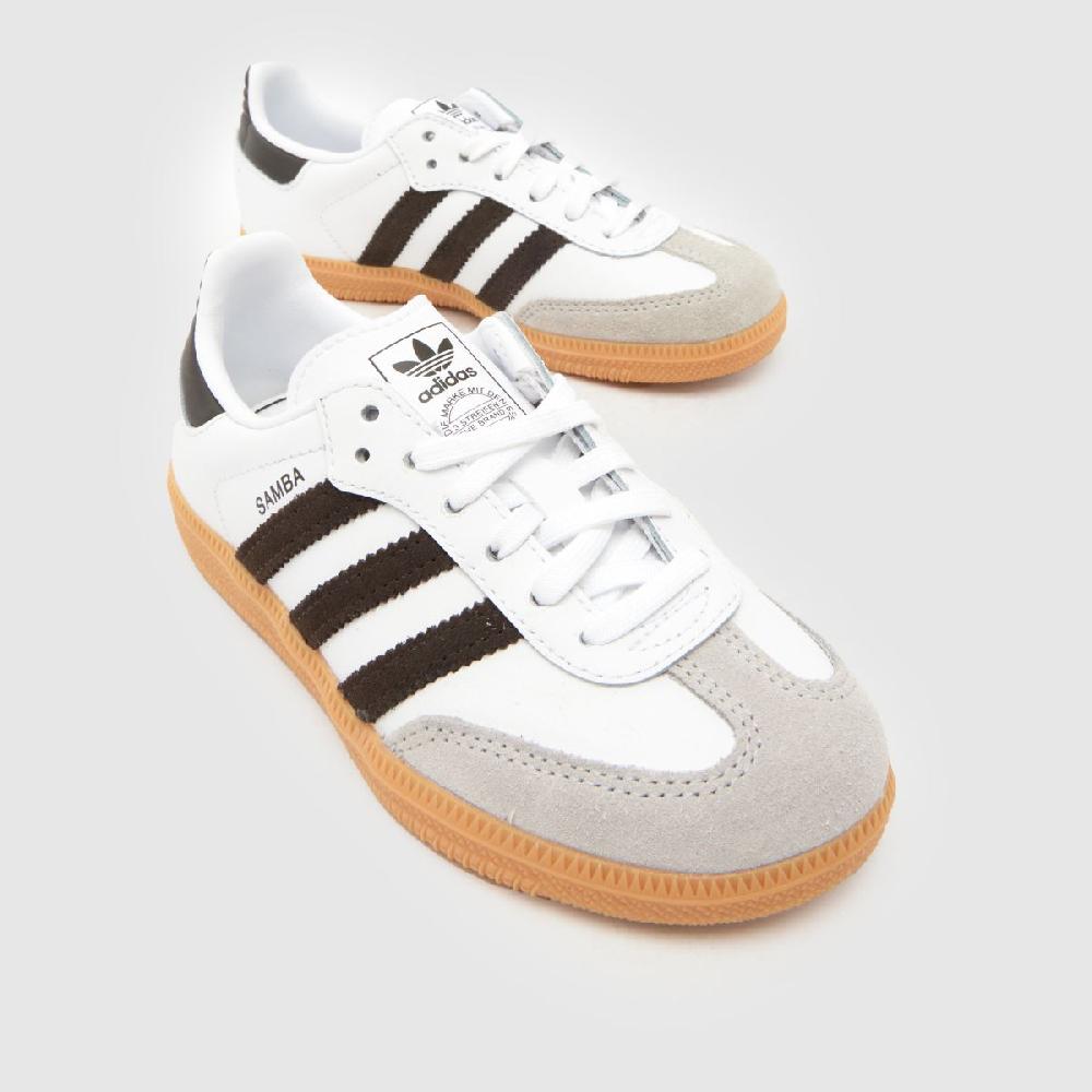 Schuh Adidas Samba OG Junior In White & Brown