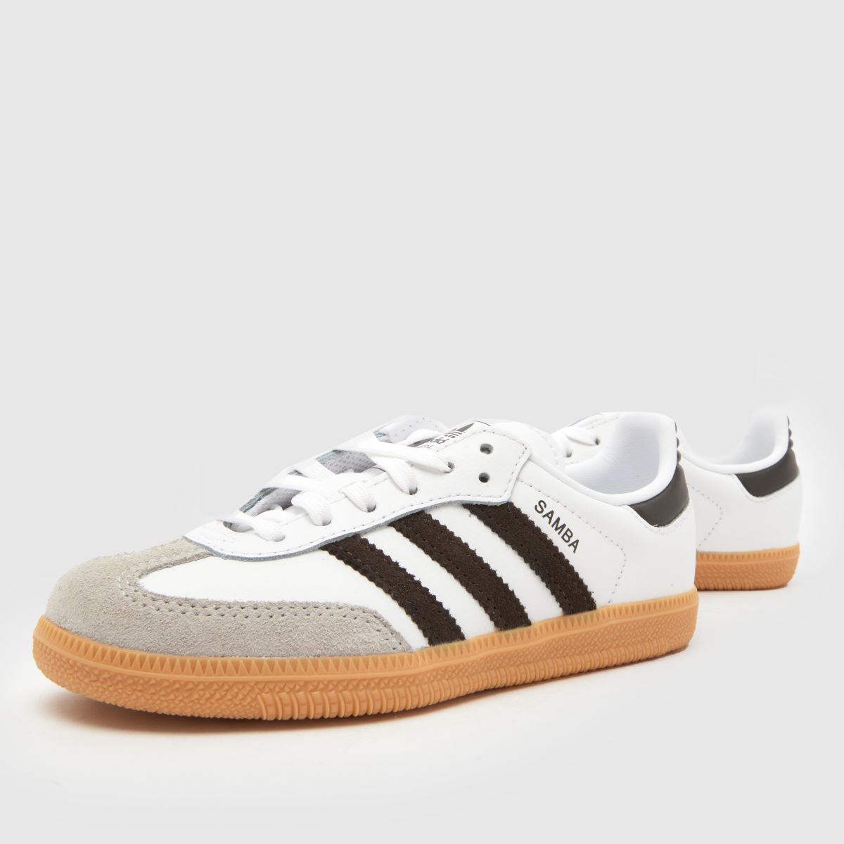 Schuh Adidas Samba OG Junior In White & Brown