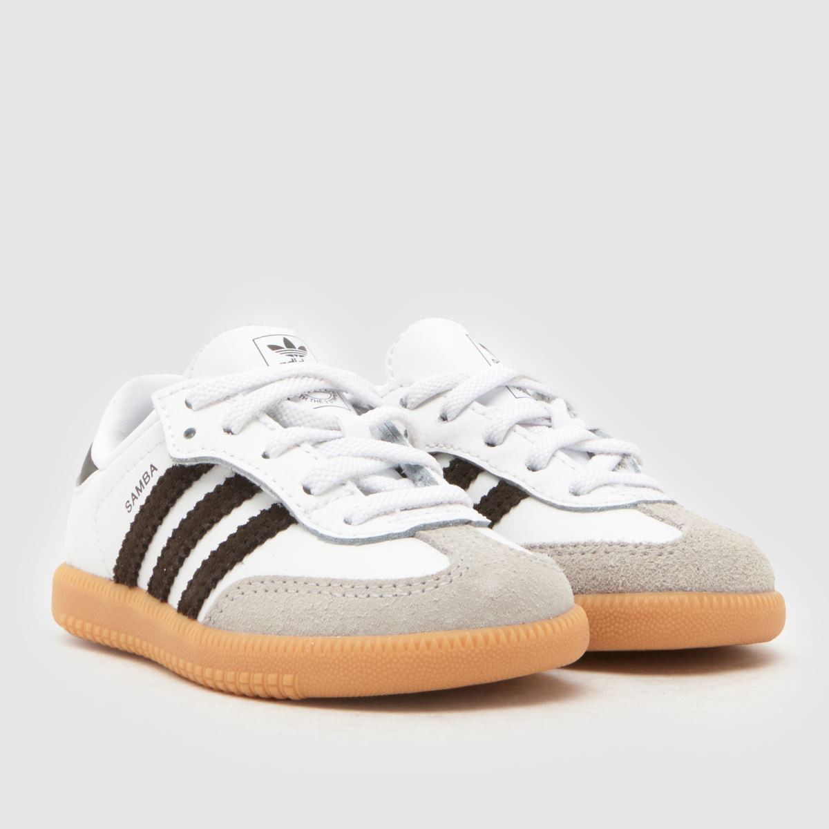 Schuh Adidas Samba OG Toddler In White & Brown