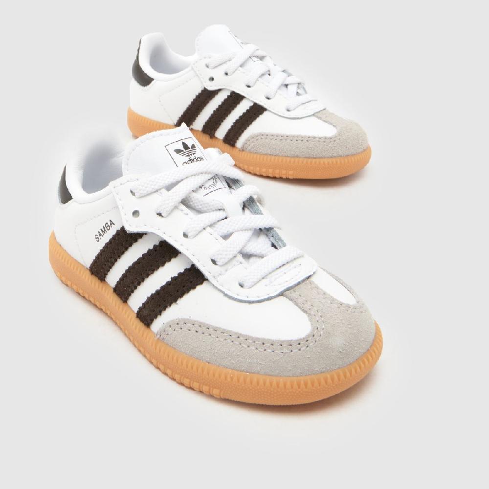 Schuh Adidas Samba OG Toddler In White & Brown