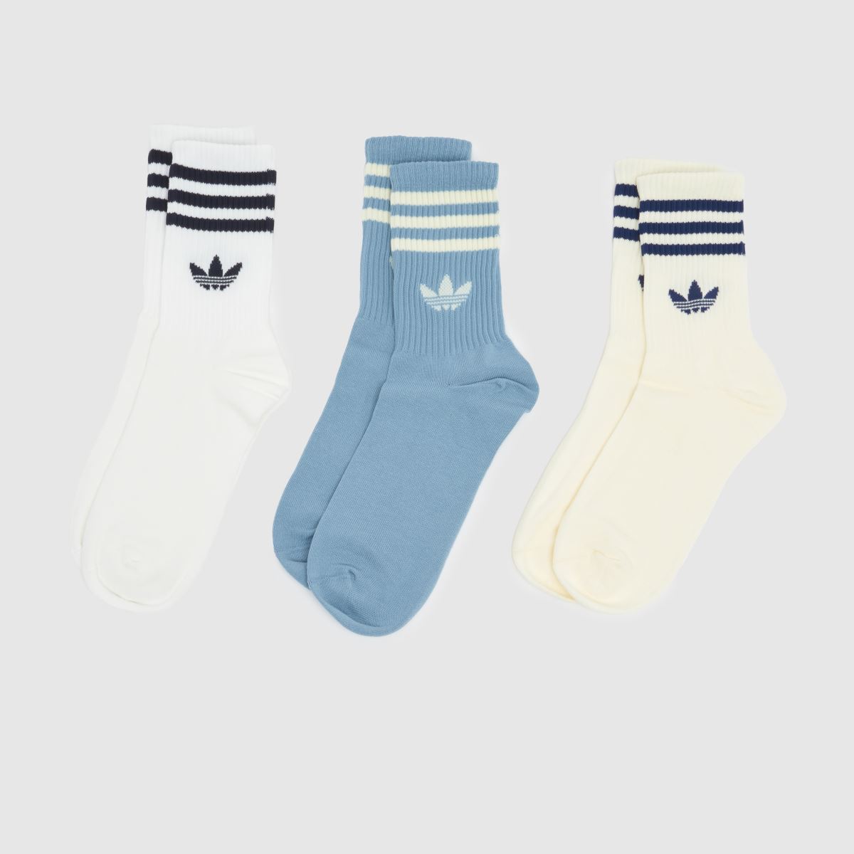 schuh adidas Stripe Crew Sock 3PK in Blue Multi