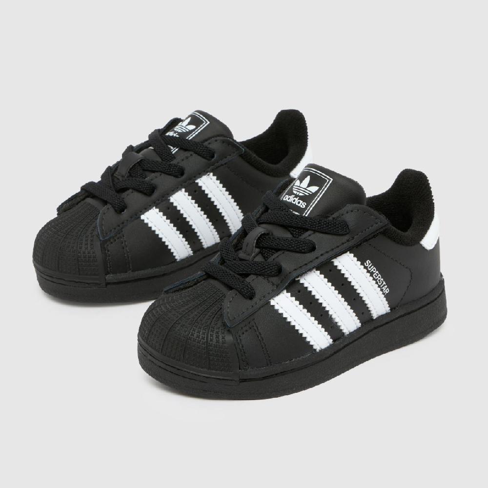 Schuh Adidas Superstar II Toddler In Black & White