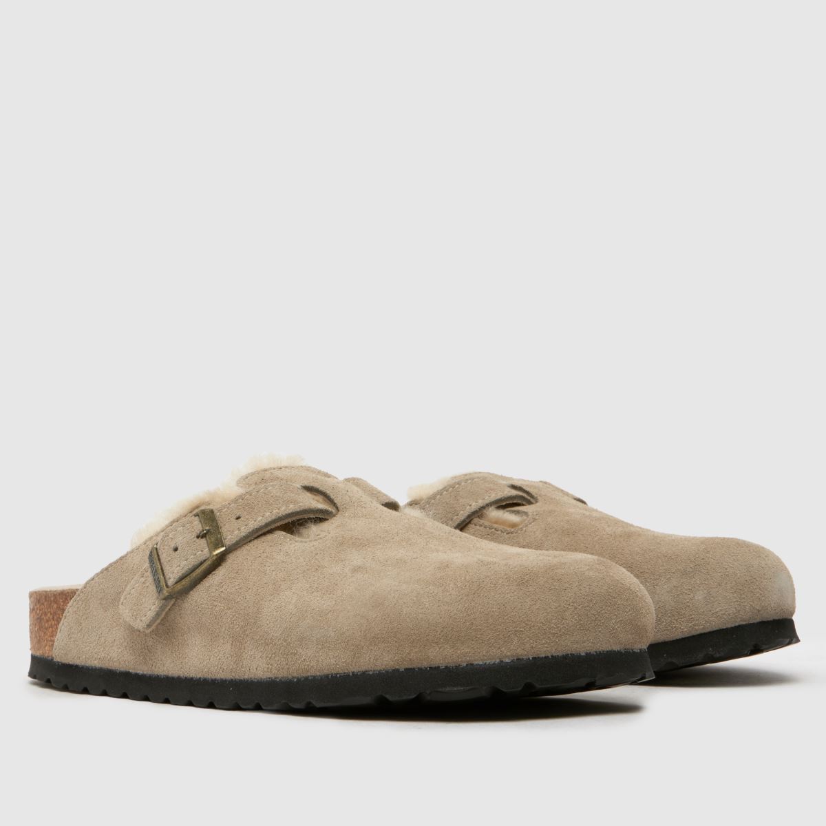 Schuh Birkenstock Boston Shearling Clog In Taupe