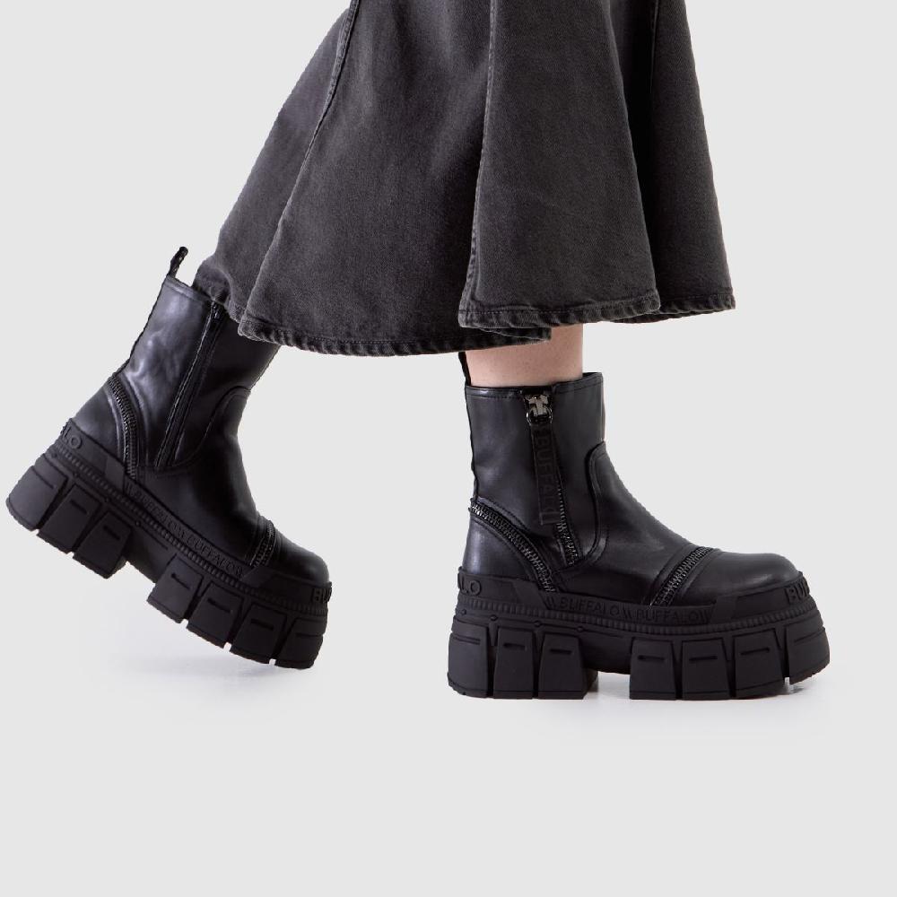 Schuh Buffalo London Gospher Zip In Black