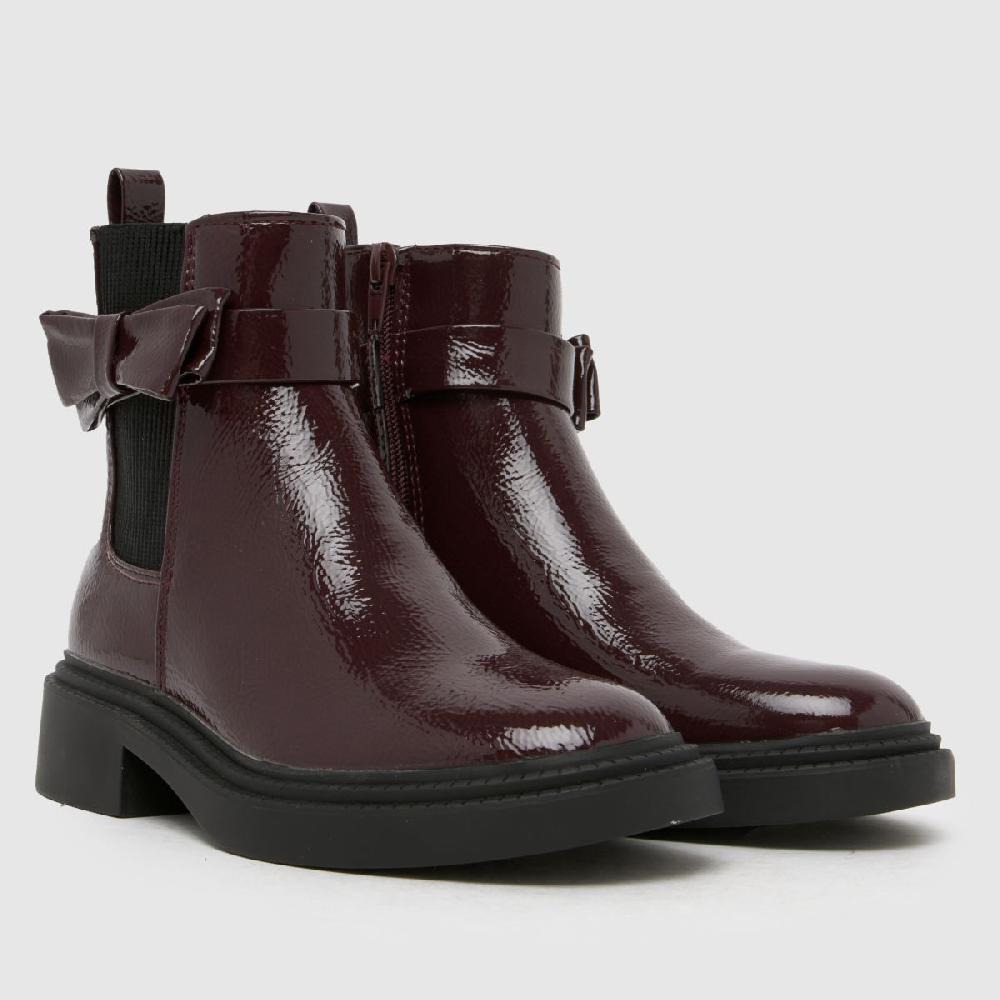 Schuh Schuh Cait Bow Chlesea Girls Junior In Burgundy