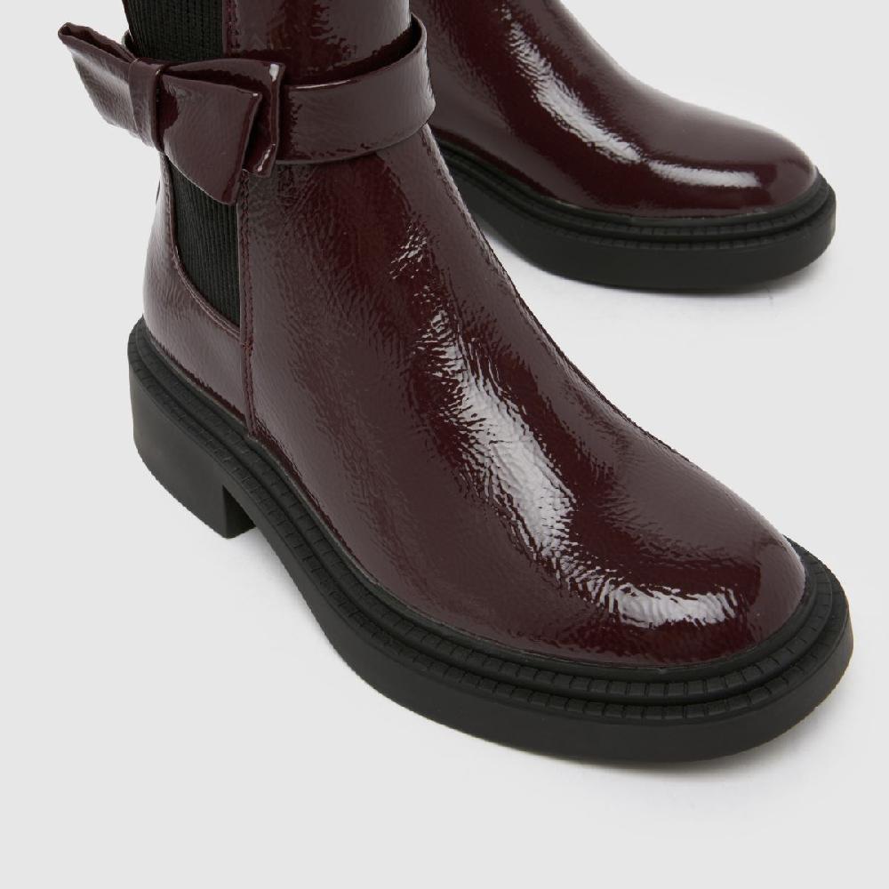 Schuh Schuh Cait Bow Chlesea Girls Junior In Burgundy