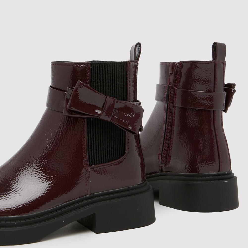 Schuh Schuh Cait Bow Chlesea Girls Junior In Burgundy