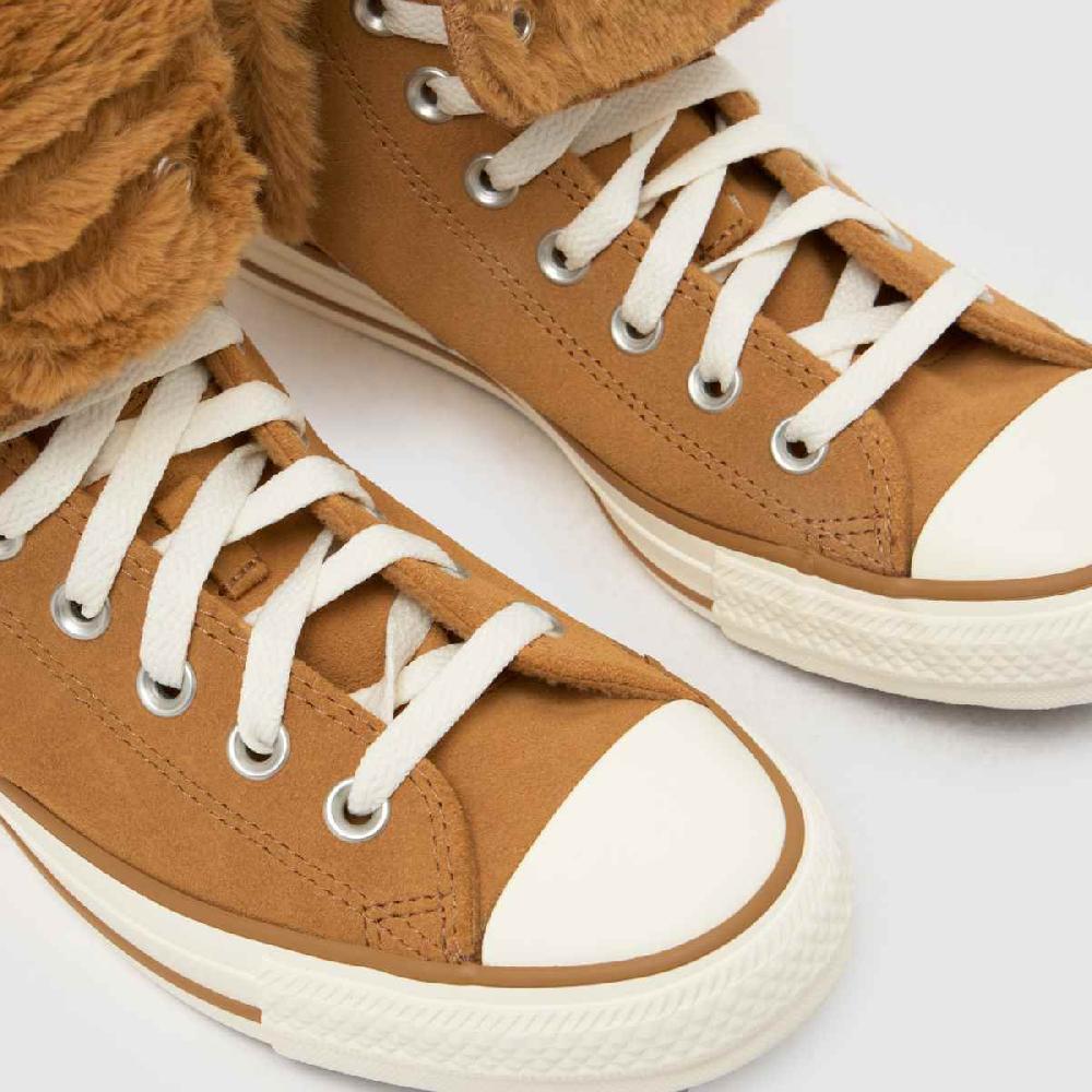 Schuh Converse All Star Fold Over XHi In Tan
