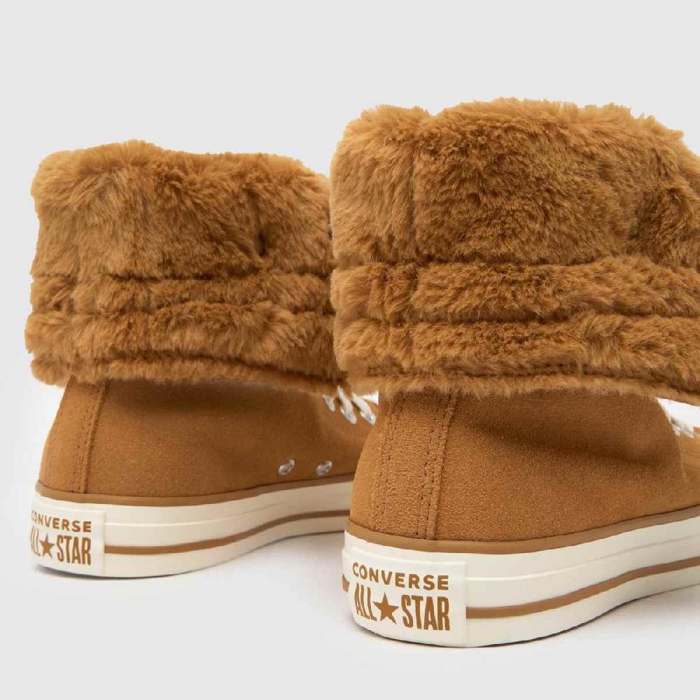 Schuh Converse All Star Fold Over XHi In Tan