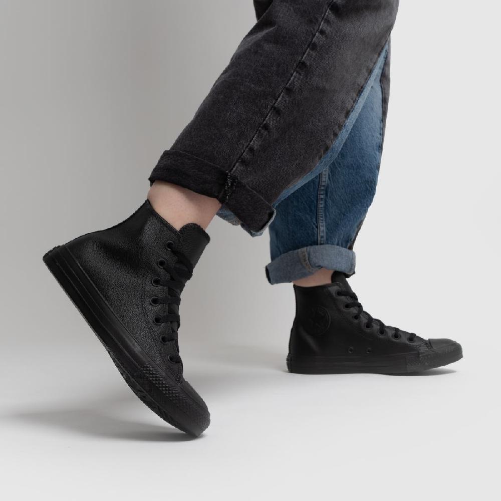 Schuh Converse All Star Hi Leather Mono In Black