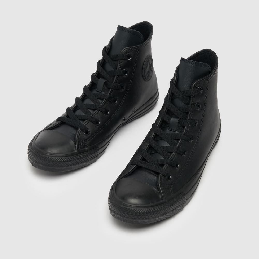 Schuh Converse All Star Hi Leather Youth In Black