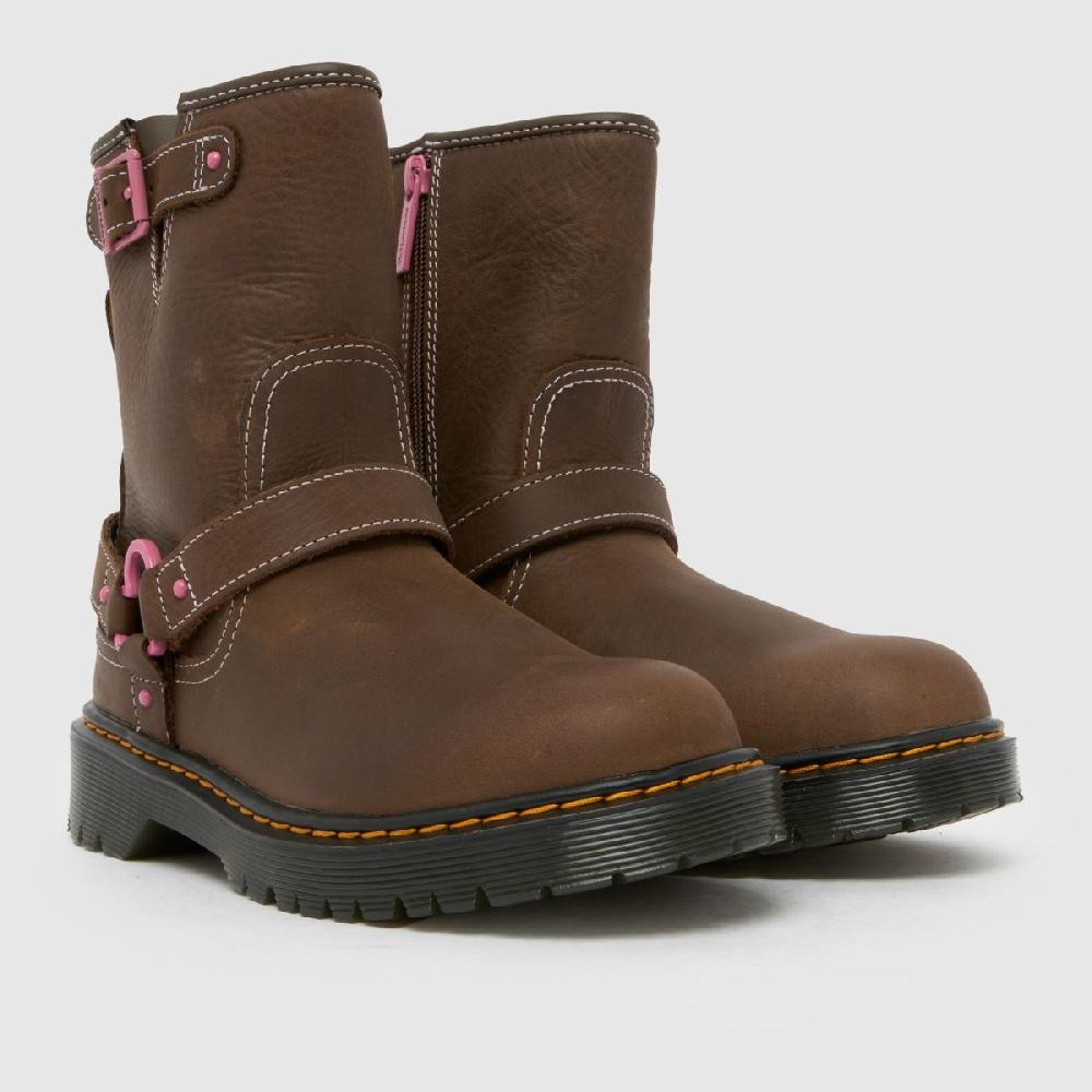 Schuh Dr Martens Genaya Girls Youth In Dark Brown