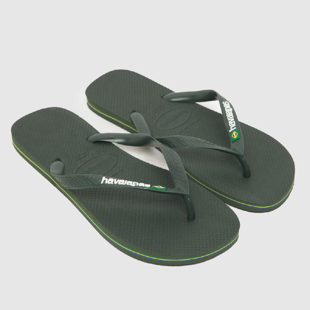schuh Havaianas Brasil Logo in Dark Green