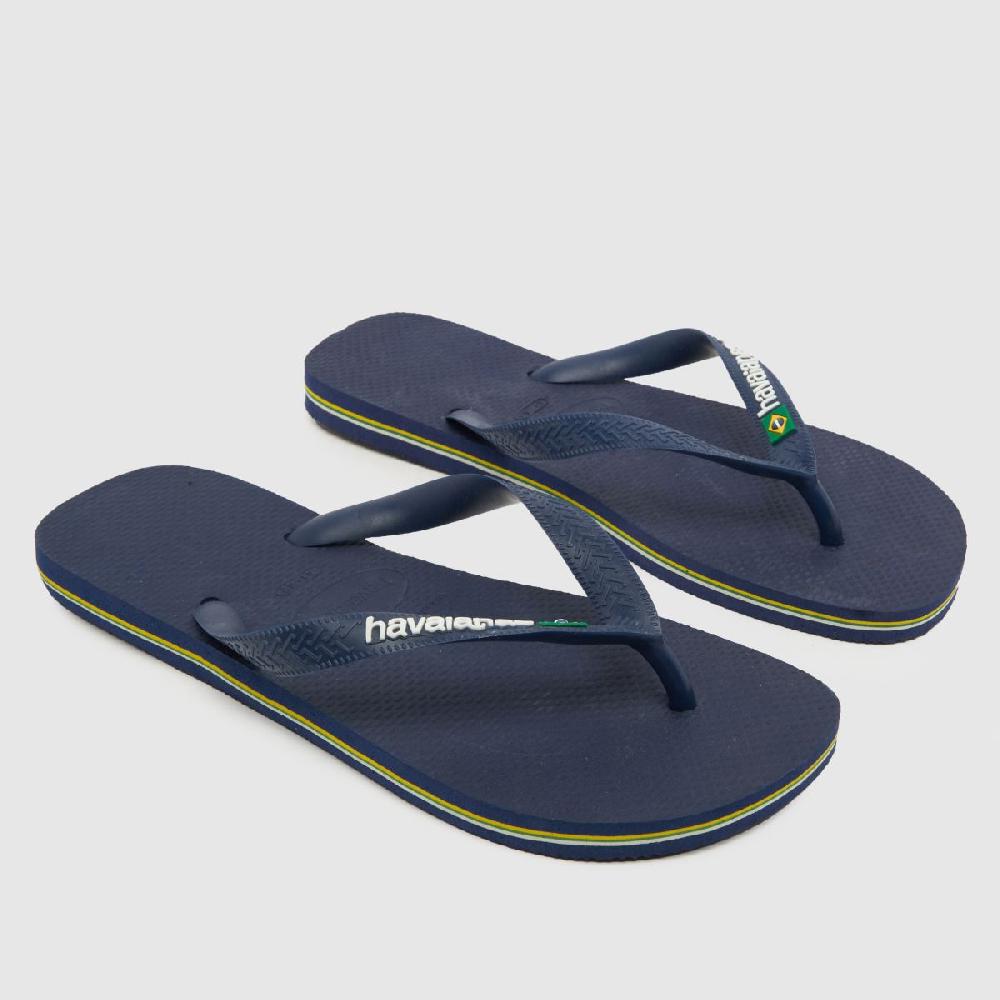 schuh Havaianas Brasil Logo in Navy