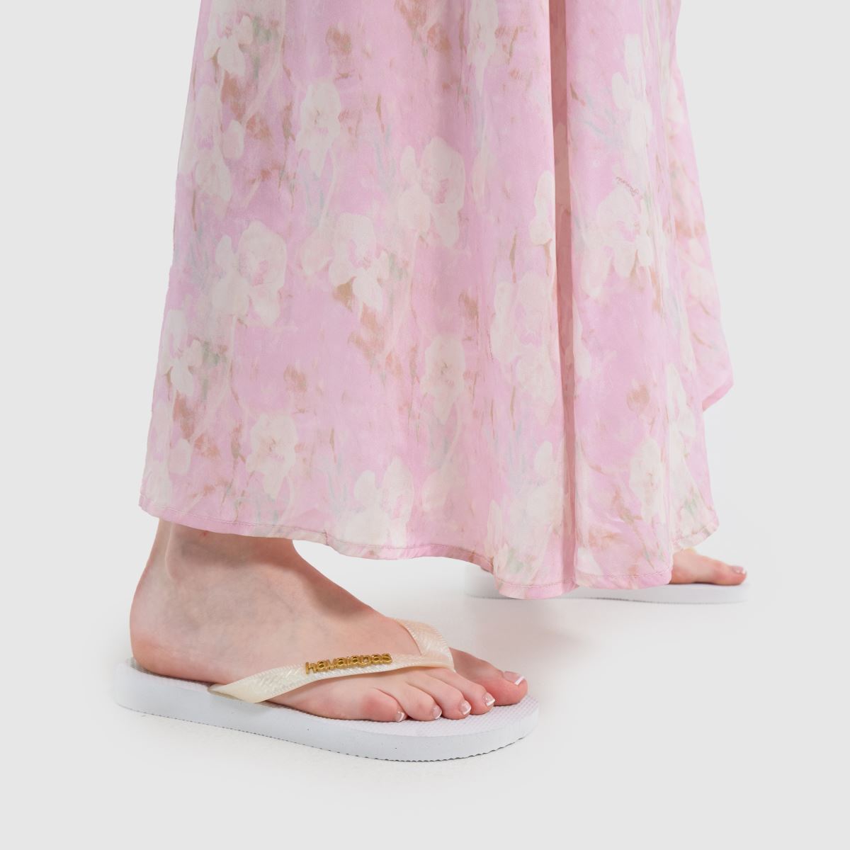 Schuh Havaianas Logo Metallic Flip In White