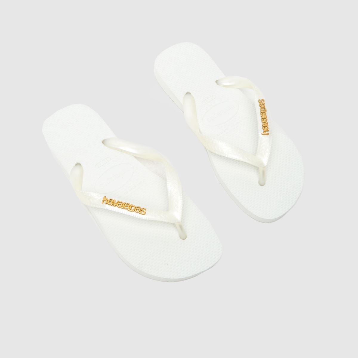 schuh Havaianas Logo Metallic Flip in White
