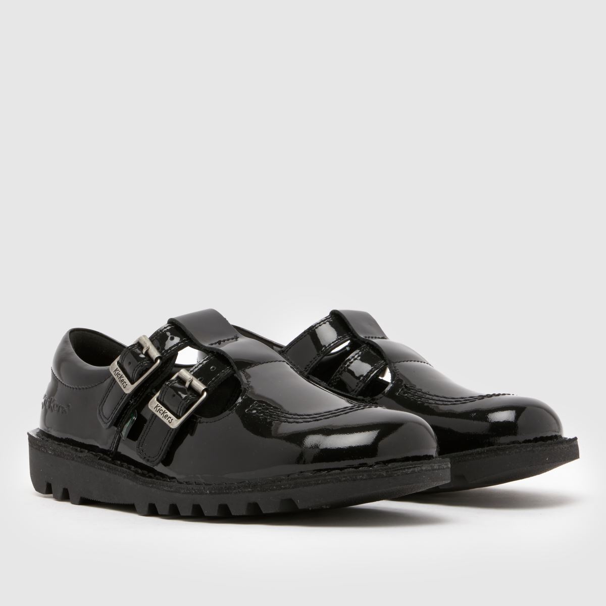 Schuh Kickers Double Patent T-Bar In Black