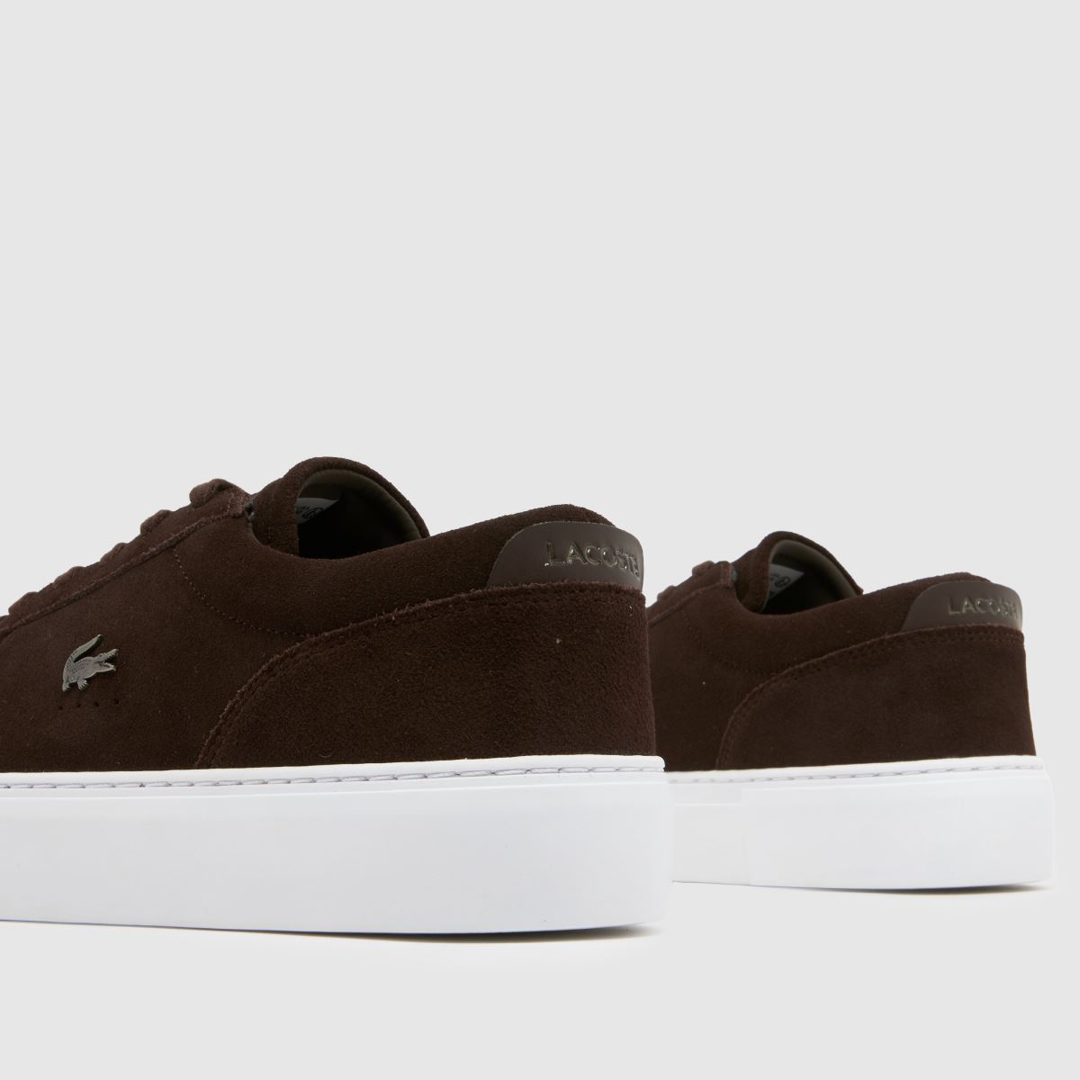 Schuh Lacoste Courtset In Brown & White