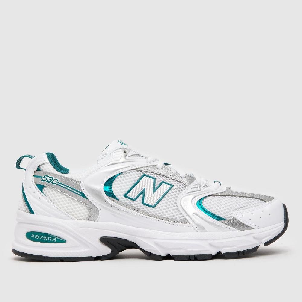 schuh New Balance 530 in White & Green