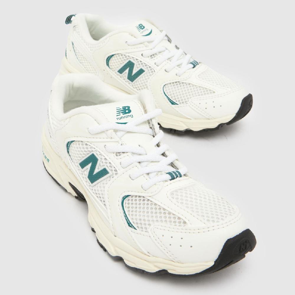 Schuh New Balance 530 Junior In White & Green