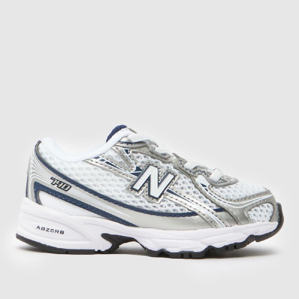 schuh New Balance 740 Toddler in White & Navy