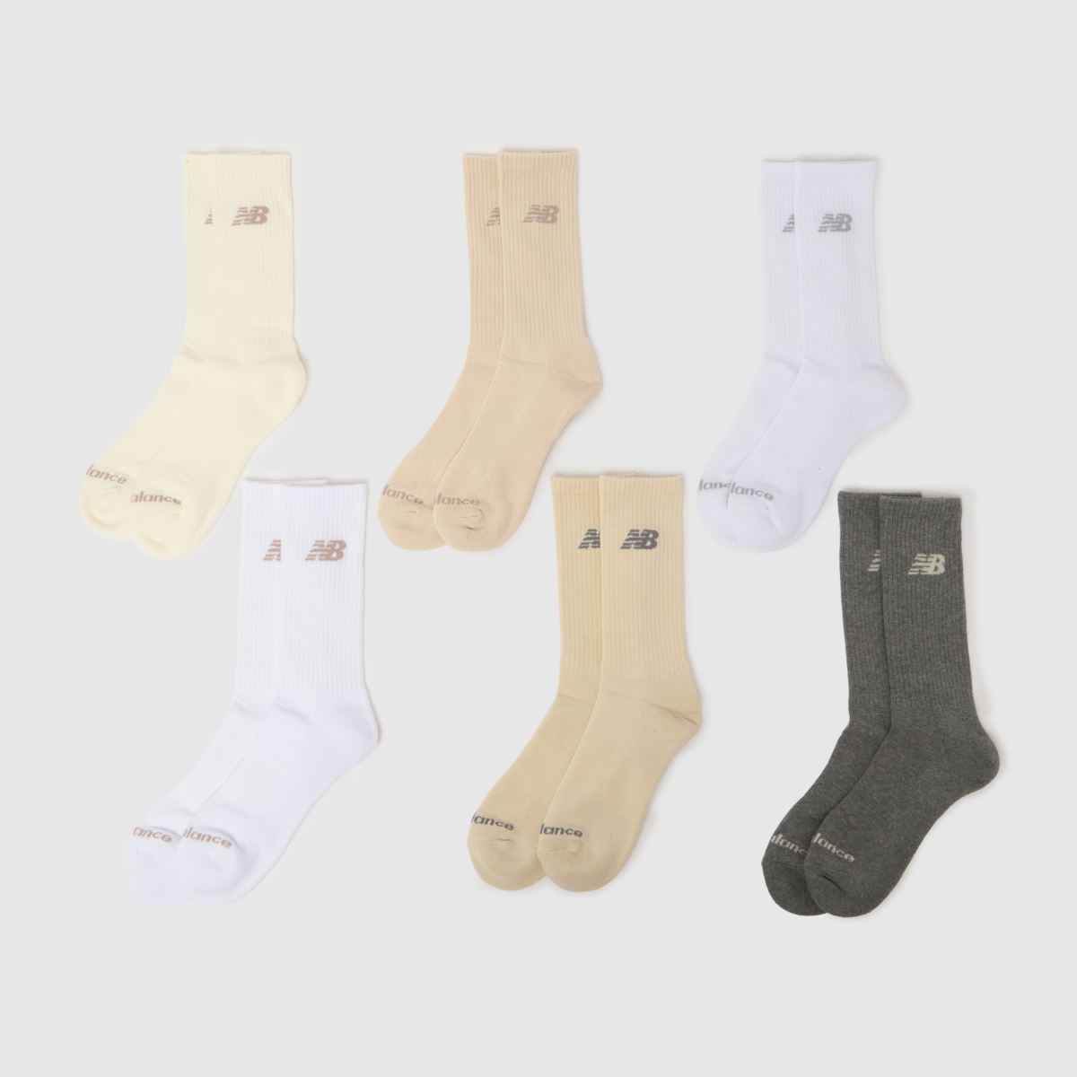 schuh New Balance Everyday Crew Sock 6 PK in Multi