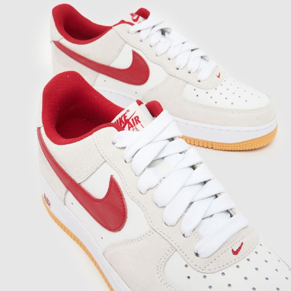 Schuh Nike Air Force 1 In White & Red