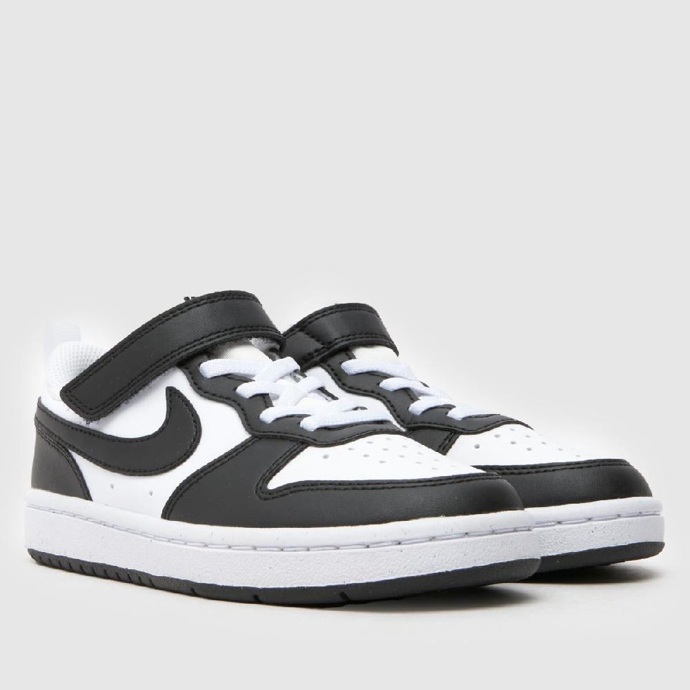 Schuh Nike Court Borough Low Junior In White & Black
