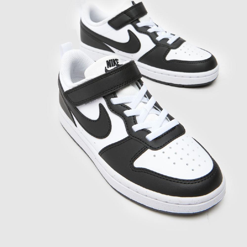 Schuh Nike Court Borough Low Junior In White & Black