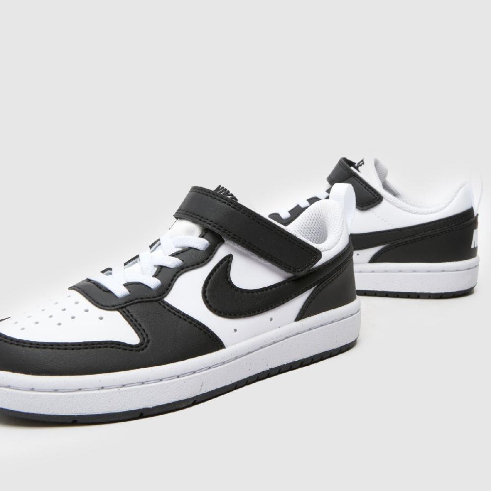 Schuh Nike Court Borough Low Junior In White & Black