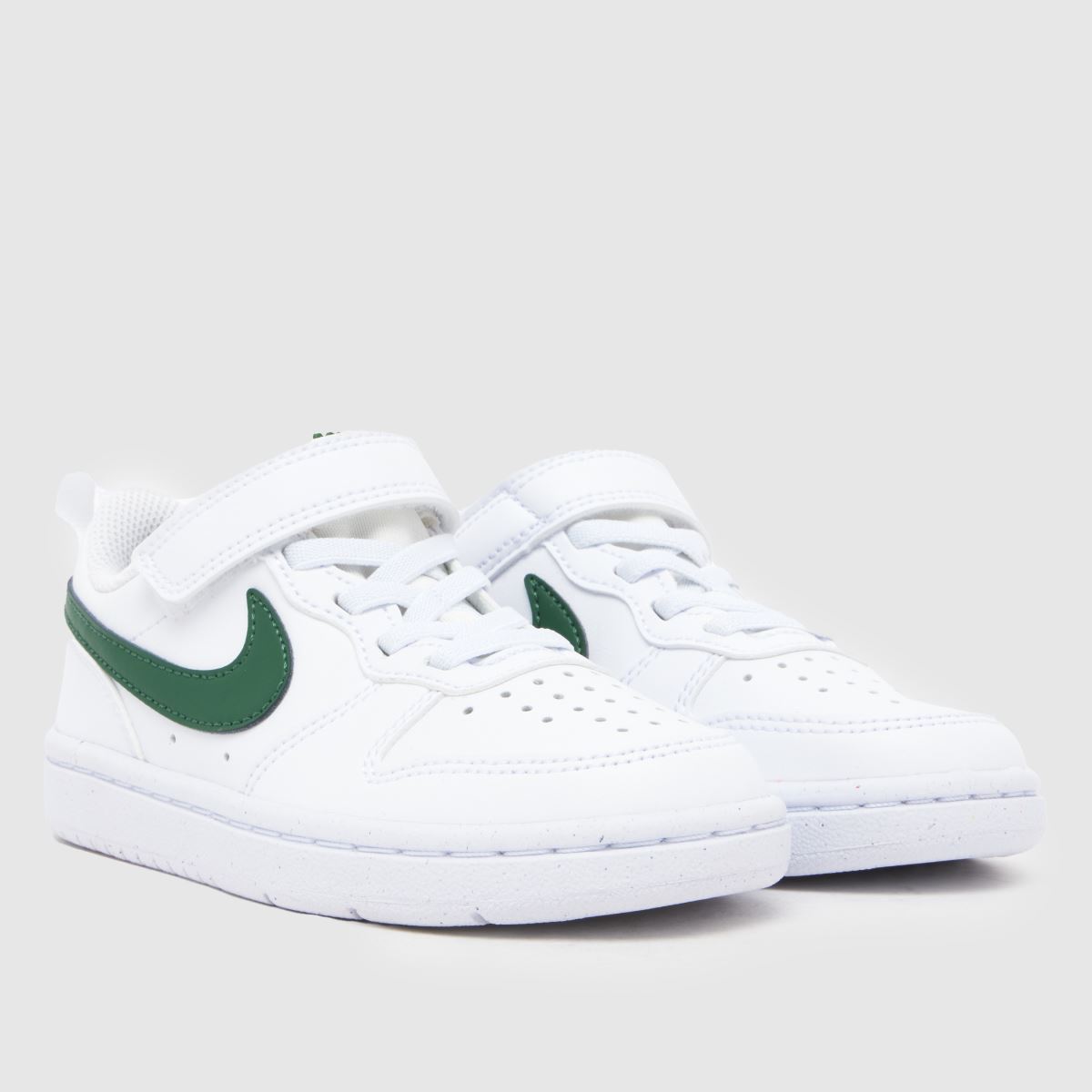 Schuh Nike Court Borough Low Junior In White & Green