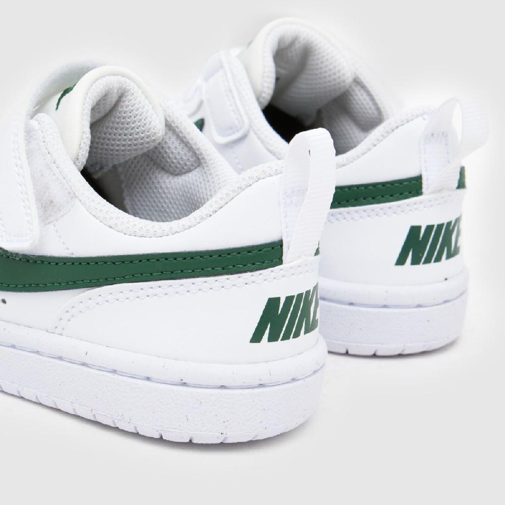 Schuh Nike Court Borough Low Junior In White & Green