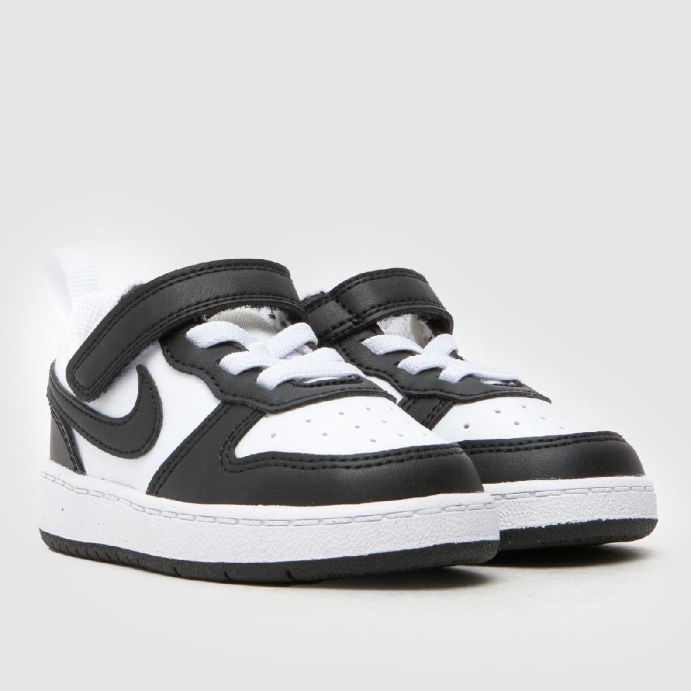 Schuh Nike Court Borough Toddler In White & Black