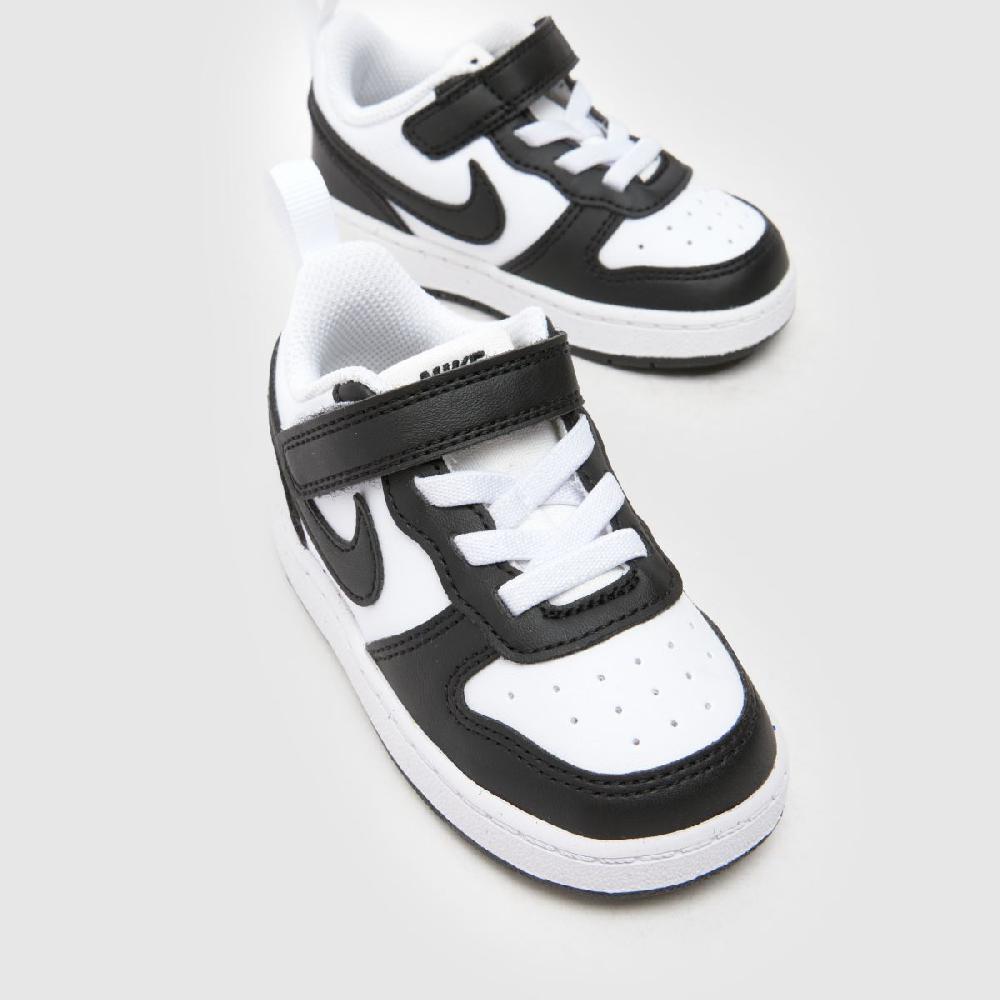 Schuh Nike Court Borough Toddler In White & Black