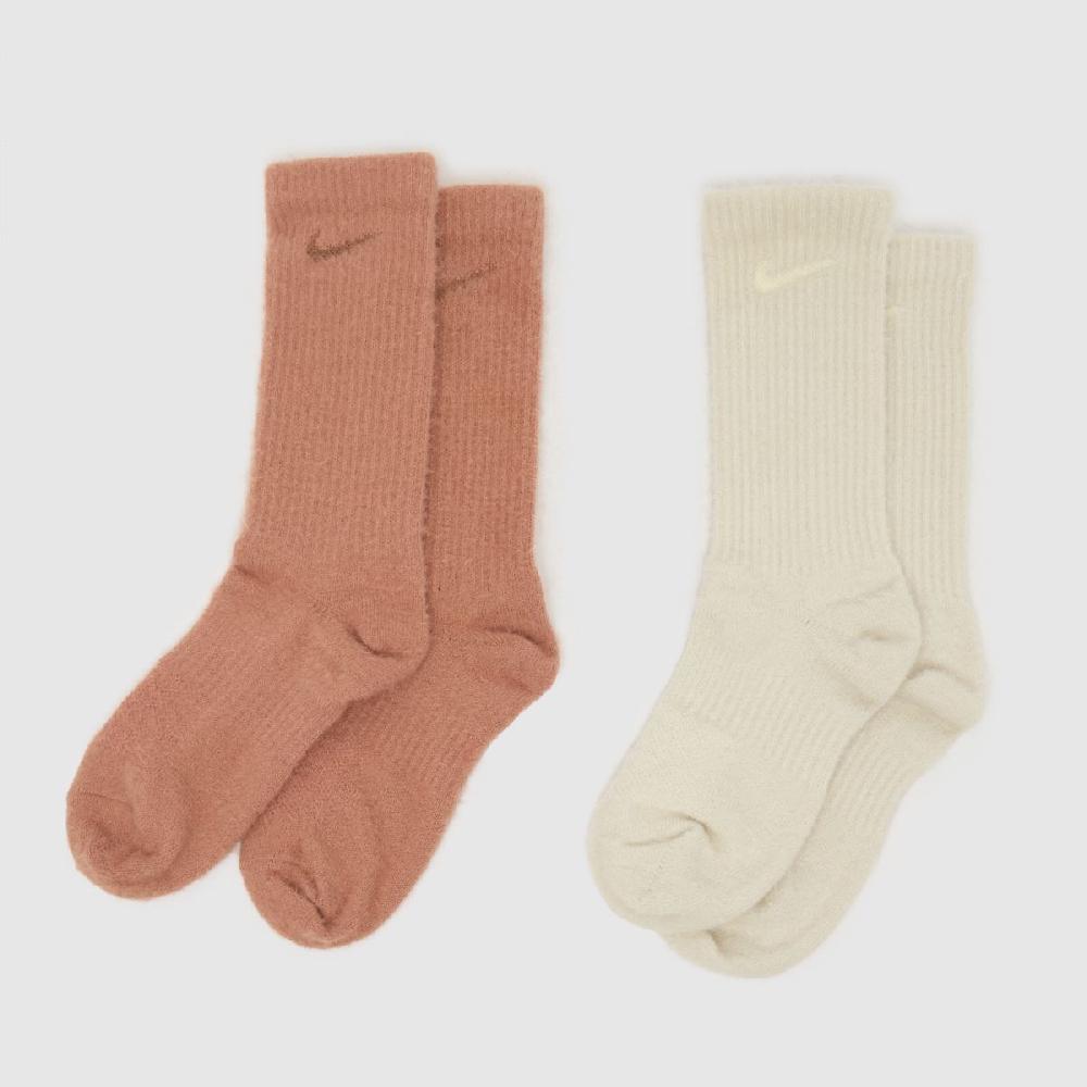 schuh Nike Cozy Crew Sock 2 PK in Off-White Multi