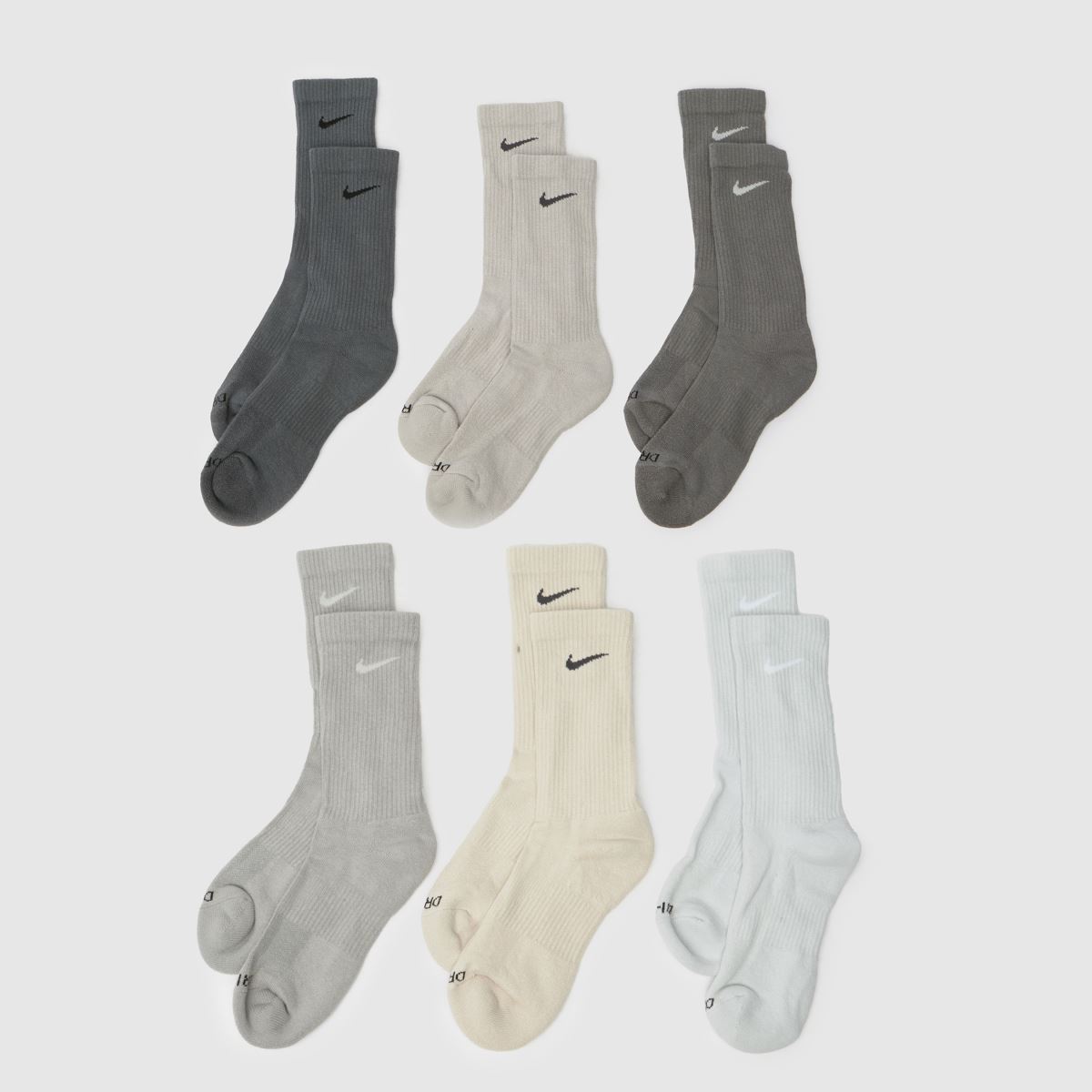 schuh Nike Everyday Crew Sock 6 Pack in Grey Multi