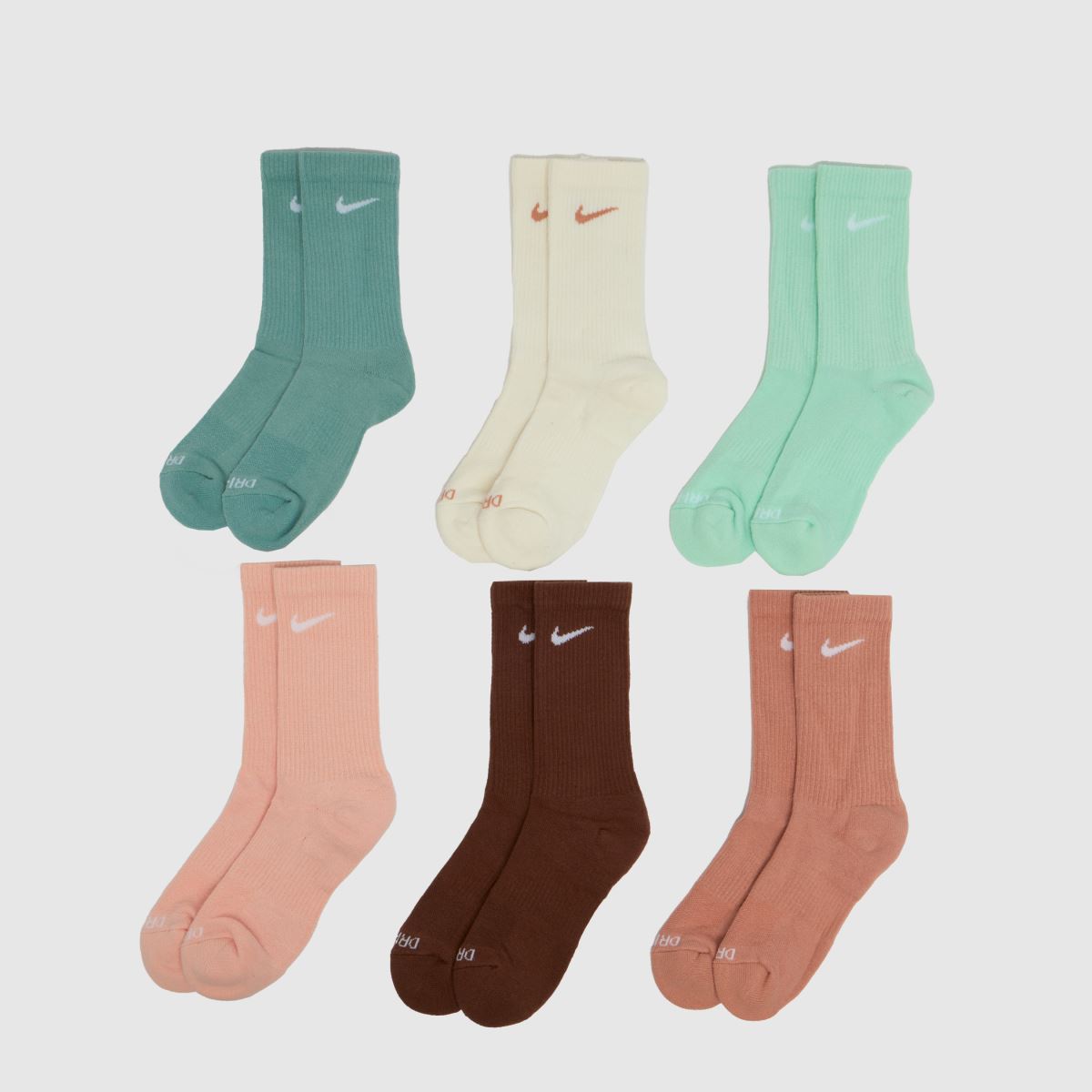schuh Nike Everyday Plus Crew Sock 6 Pack in Multi