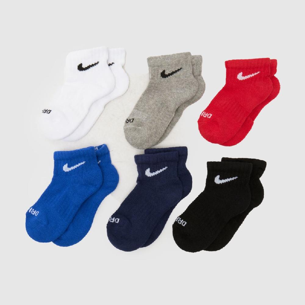 schuh Nike Kids Basic Quarter Sock 6 Pk in Multi