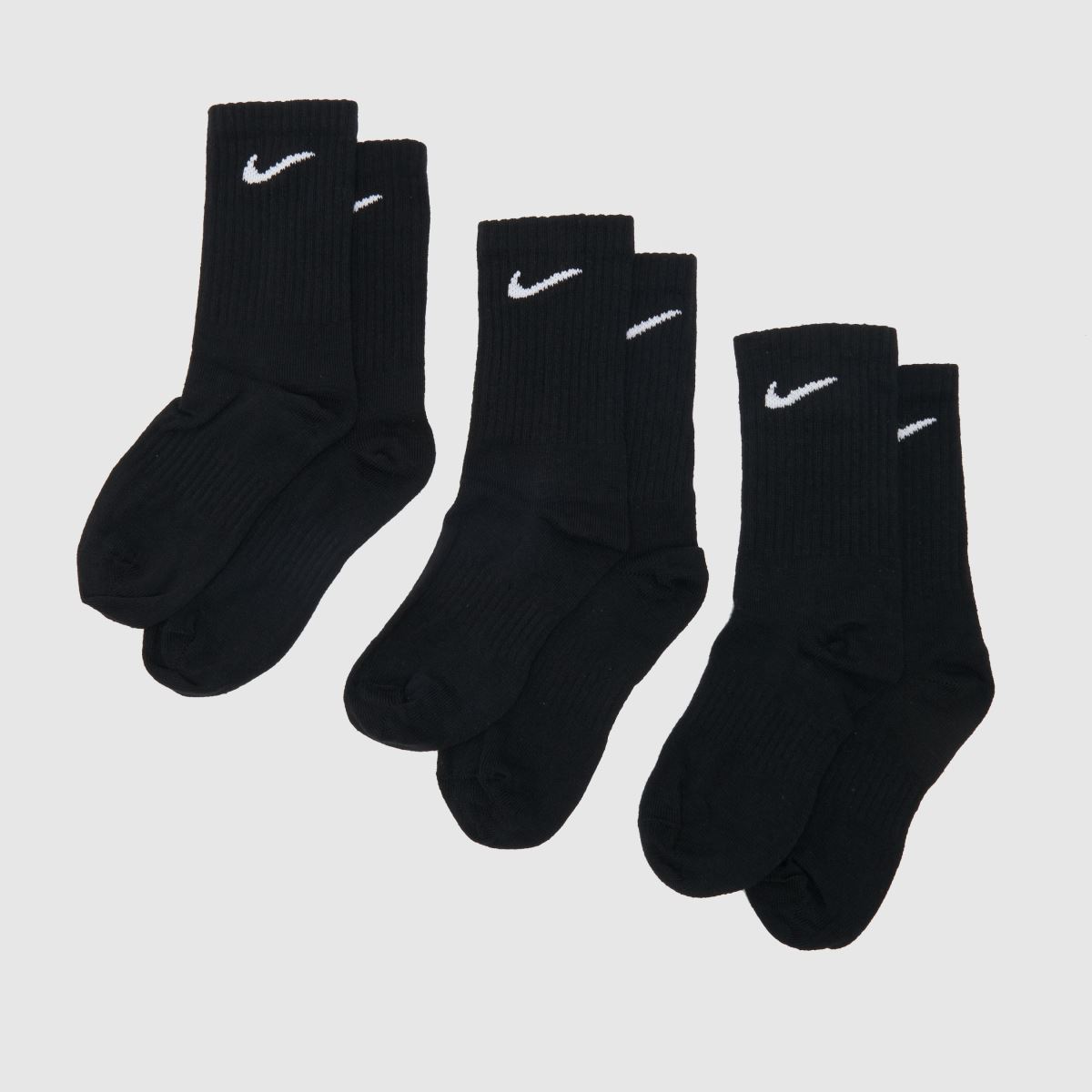 schuh Nike Kids Crew Socks 3 Pack in Black & White