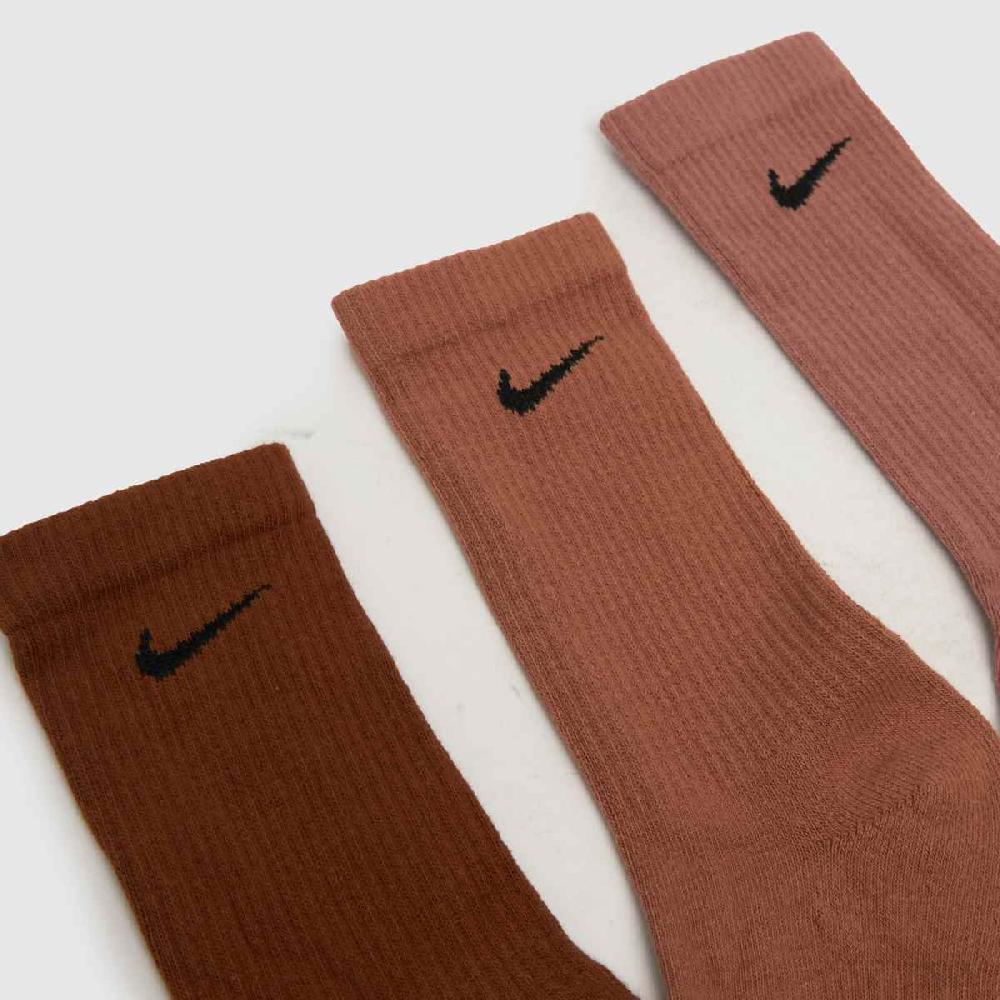 Schuh Nike Kids Crew Socks 6 Pack In Brown Multi