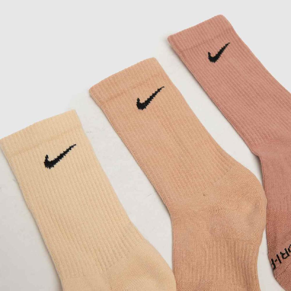 Schuh Nike Kids Crew Socks 6 Pack In Brown Multi